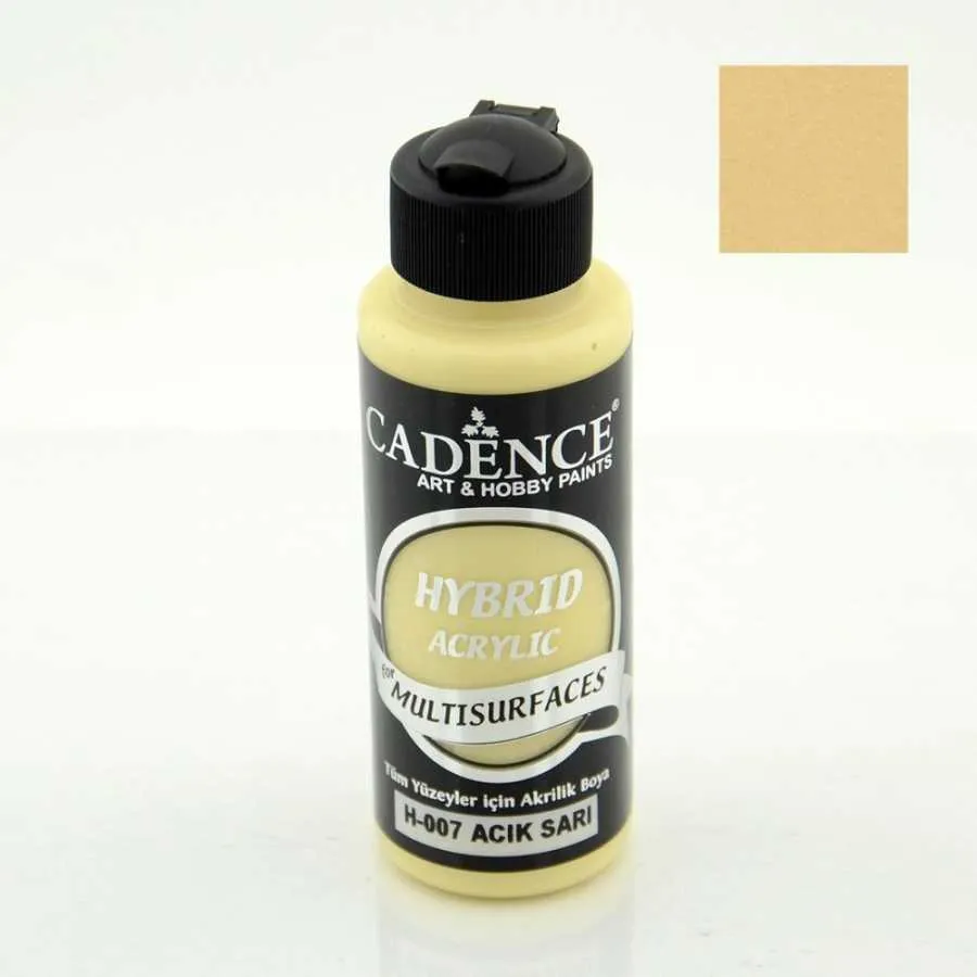 Cadence Hybrid Multisurfaces Akrilik Boya – H007:AÇIK SARI 120ml