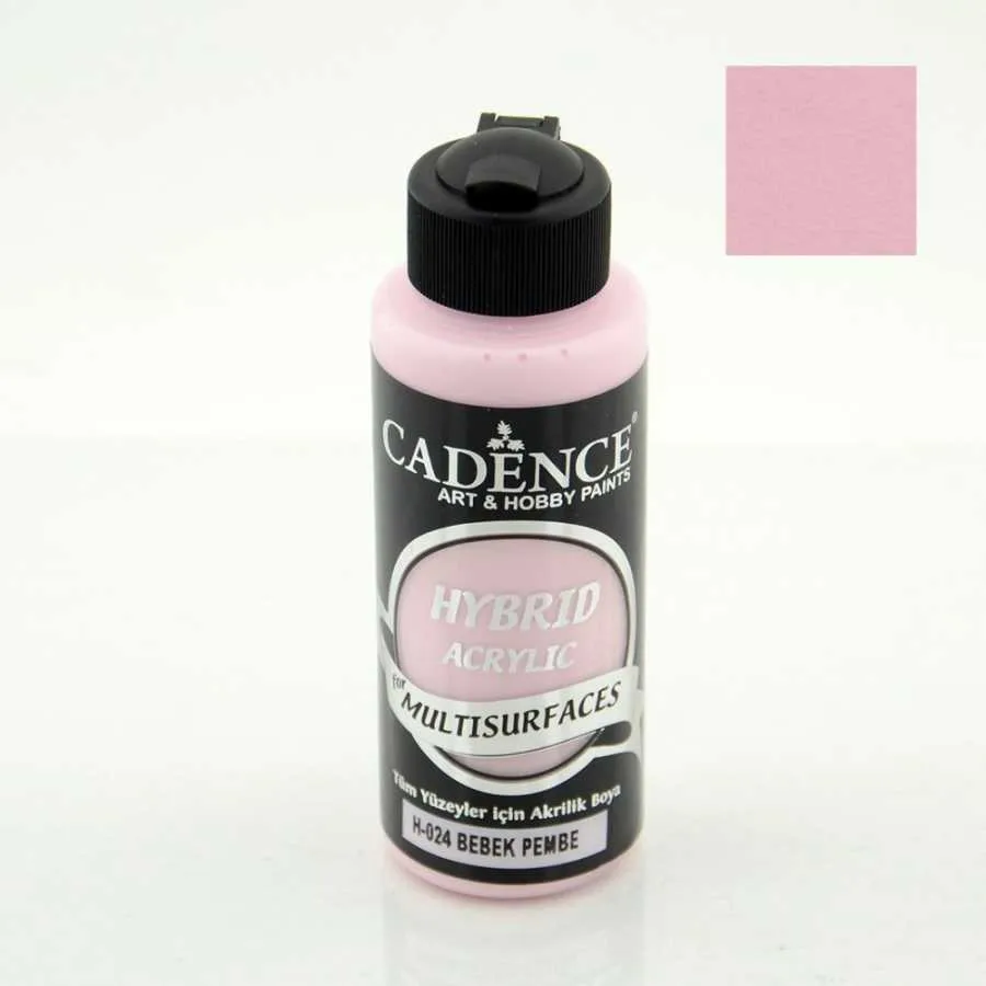 Cadence Hybrid Multisurfaces Akrilik Boya – H024:BEBEK PEMBE 120ml