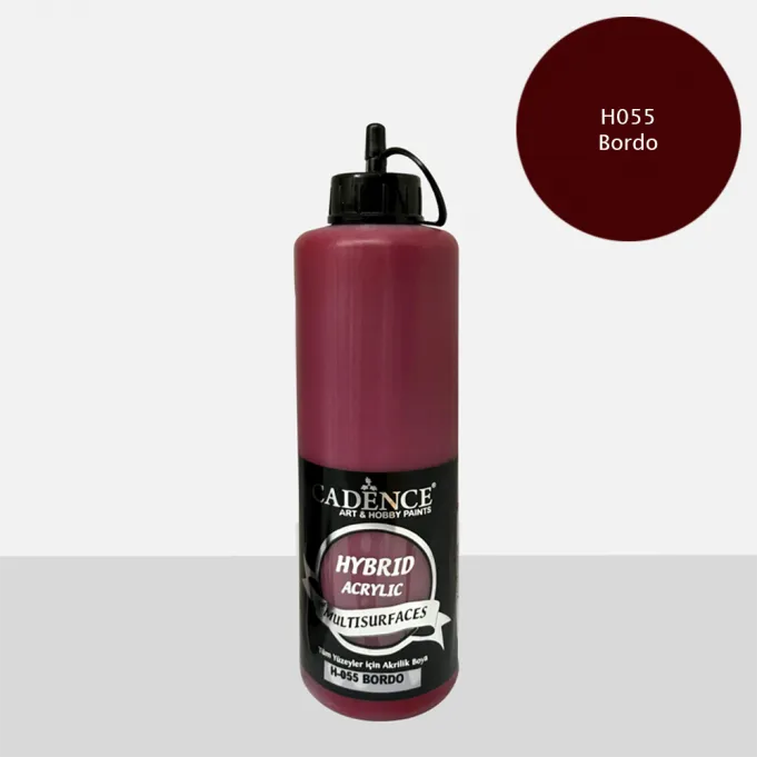 Cadence Hybrid Multisurfaces Akrilik Boya – H055:BORDO 500ml