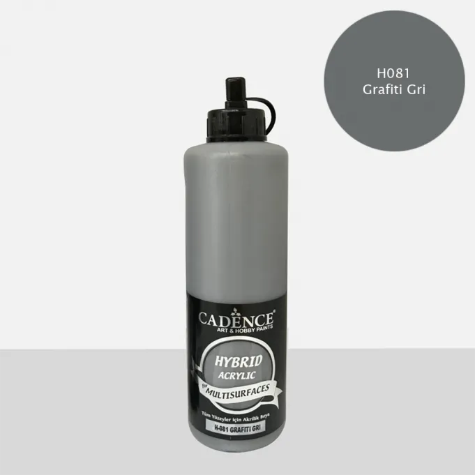 Cadence - Cadence Hybrid Multisurfaces Akrilik Boya – H081:GRAFİTİ GRİ 500ml