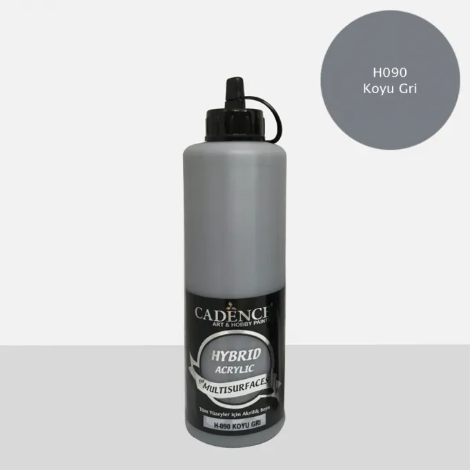 Cadence - Cadence Hybrid Multisurfaces Akrilik Boya – H090:KOYU GRİ 500ml