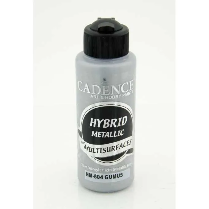 Cadence - Cadence Hybrid Multisurfaces Metalik Akrilik Boya – HM804:GÜMÜŞ 120ml